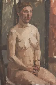  ??  ?? Fig 1 above: Seated Nude by Euan Uglow. At Piano Nobile. Fig 2 right: Egyptian necklace. With Rupert Wace