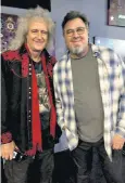  ?? ?? Guitar giants: Brian May and Vince Gill hang out at Nashville club 3rd and Lindsley