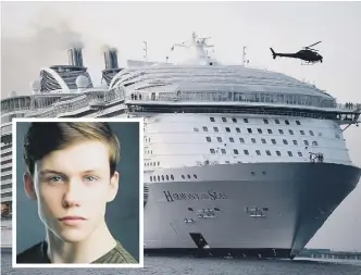  ??  ?? Arron Hough is missing from the cruise ship Harmony of the Seas.