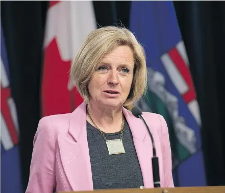  ??  ?? Alberta premier Rachel Notley says she will not attend this week’s Western Premiers’ Conference in the Northwest Territorie­s with the Trans Mountain expansion project in limbo.