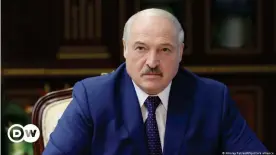  ??  ?? Many observers saw Lukashenko as a cartoon dictator when he was shown gun in hand after protests began, he's not laughing