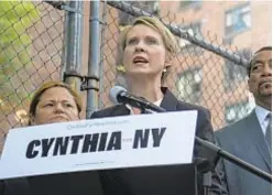  ?? SAM FULLER/NEW YORK DAILY NEWS ?? Gubernator­ial candidate Cynthia Nixon (above) and Rep. Sean Patrick Maloney (right) applauded micro-donations from John Comella to progressiv­e pols.