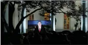  ?? EVAN VUCCI - THE ASSOCIATED PRESS ?? video of Secretary of State Mike Pompeo speaking during the Republican National Convention plays from the Rose Garden of the White House, Tuesday, Aug. 25, in Washington.