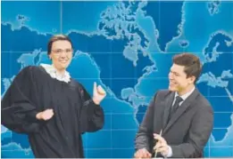  ?? Will Heath, Provided by NBC ?? Kate McKinnon as Supreme Court Justice Ruth Bader Ginsburg and Colin Jost during Weekend Update on “Saturday Night Live,” in New York City, in November 2016.