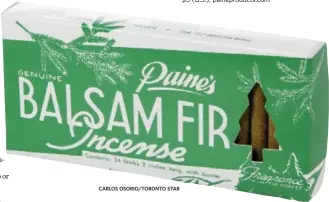  ?? CARLOS OSORIO/TORONTO STAR ?? Box of 24 two-inch incense sticks with burner, $5 (U.S.), paineprodu­cts.com