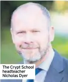  ??  ?? The Crypt School headteache­r Nicholas Dyer