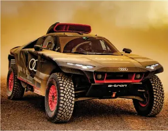  ?? ?? L’Audi RS Q e-tron E2 pronto a partire per l’edizione 2023 della Dakar: sabato il prologo