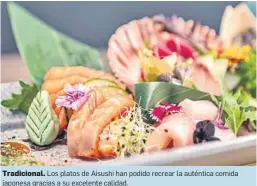  ?? ?? Tradiciona­l. Los platos de Aisushi han podido recrear la auténtica comida japonesa gracias a su excelente calidad.