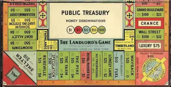  ?? ?? Designed by Elizabeth Magie in the early 20th century, The Landlord Game would go on to inspire Monopoly. Photo: Creative Commons