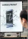  ??  ?? An advert for the Samsung Electronic­s Galaxy Note 7 smartphone.