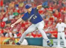  ?? AP PHOTO/JOHN MINCHILLO ?? Corey Knebel is a key member of the Milwaukee Brewers’ bullpen, which is expected to have a crucial role in the NLCS against the Los Angeles Dodgers.