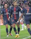  ??  ?? Marquinhos, Neymar y Mbappé .