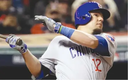  ?? | AP ?? The Cubs’ Kyle Schwarber, who is 3- for- 7 in theWorld Series, bounced back quicker than expected from knee surgery.