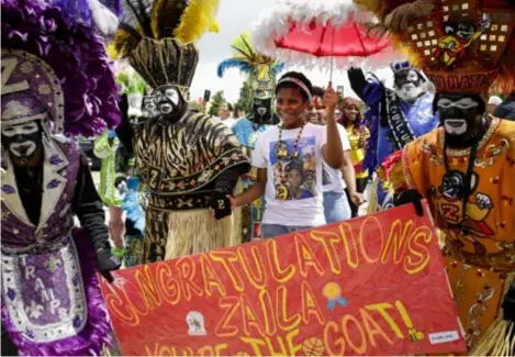  ?? FOTO AP ?? Zaila Avant-garde is de eerste Afro-Amerikaans­e die de Scripps National Spelling Bee won.