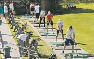  ?? THE DRIVING RANGE Al Seib Los Angeles Times ?? at Sterling Hills Golf Club reopened with restrictio­ns in April, when Ventura County eased its stay- at- home order. The county is now in the second of the state’s four tiers for reopening.