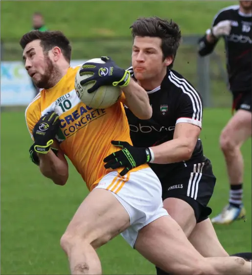  ??  ?? Brendan Egan in action for Sligo against Antrim in the Allianz League earlier this year. Pic: Eamonn McMunn.