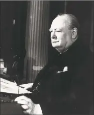  ?? Getty Images ?? Prime Minister of Great Britain Winston Churchill makes his VE Day Broadcast to the world in May 1945.