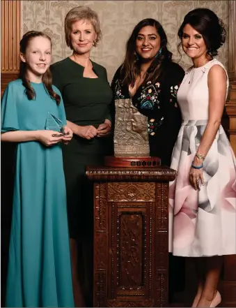  ??  ?? Grace Warnock, winner of the Editor’s Choice Award, Scotswoman of the Year winner Sally Magnusson and finalists Suki Sangha and Arlene Smith Pictures: Jamie Simpson, Martin Shields and Mark Shields