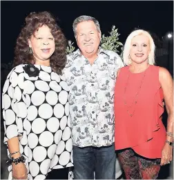  ??  ?? From left: Dittie Guise, general manager, Montego Bay Convention Centre; with Brian Pengelley and his wife, Lisa-May.