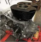  ??  ?? The engine in advanced state of rebuild