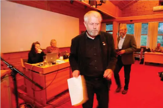  ?? ARKIVFOTO: KJETIL REITE ?? Ordfører Steinar Kyrvestad i kommunesty­resalen i Valle. Der hadde han et helt annet svar om datterens rolle i kommunen enn han ga til media etterpå.