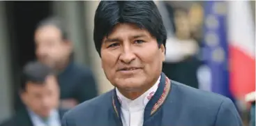  ??  ?? Former Bolivian president Evo Morales