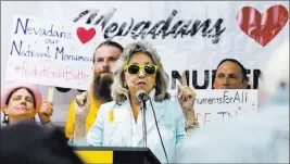  ?? Elizabeth Brumley ?? Las Vegas Review-journal Rep. Dina Titus, D-nev., discusses Interior Secretary Ryan Zinke’s visit to Nevada during a news conference Monday at a Battle Born Progress office in Las Vegas.