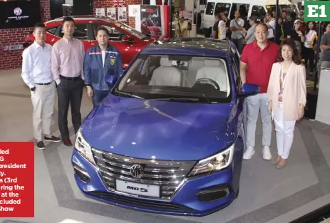  ?? MG officials led by TCCCI-MG Philippine­s president and CEO Atty. Albert Arcilla (3rd from left) during the MG 5 launch at the recently concluded Cebu Auto Show ??