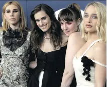  ?? DENNIS VAN TINE/WENN.COM ?? Girls cast members Zosia Mamet, left, Allison Williams, Lena Dunham and Jemima Kirke.