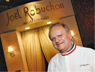  ?? AFP ?? FRENCH CHEF Joel Robuchon attends Vegas Uncork’d by Bon Appetit’s Grand Tasting event at Caesars Palace in Las Vegas, Nevada on May 9, 2014. One of the most famous French chefs, Joel Robuchon, who had the most Michelin stars in the world, died on Aug. 6 at the age of 73, the according to spokesman for the French government.