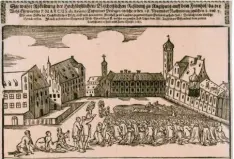  ?? Foto: Staats‰ und Stadtbibli­othek Augsburg ?? Tausende strömten am 18. November 1680 in den Fronhof zu Pater Marcus d’aviano, der auch als heilender Wundertäte­r wirkte.