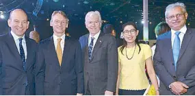  ??  ?? Ambassador Daniel Pruce (Britain), Ambassador Harald Fries (Sweden), Ambassador John Holmes (Canada), Urawadee Sriphiromy­a (Thailand) and Ambassador Jaideep Mazumdar (India)