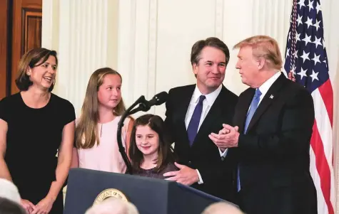  ?? Washington Post ?? President Donald Trump nominated Judge Brett Kavanaugh on Monday as his choice for the Supreme Court. Kavanaugh served as a clerk to Justice Anthony Kennedy in the early 1990s alongside Justice Neil Gorsuch.