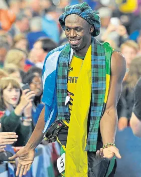  ?? ?? Jamaica’s Usain Bolt after winning the 4x100m relay in Glasgow 2014.