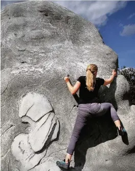  ??  ?? Climb The park is home to Scotland’s first outdoor bouldering park