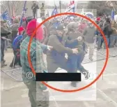  ?? U.S. DISTRICT COURT RECORDS IMAGES ?? The alleged assault by Shane Jason Woods on a U.S. Capitol police officer.