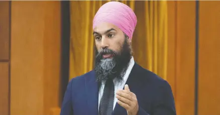  ?? ADRIAN WYLD / THE CANADIAN PRESS ?? NDP Leader Jagmeet Singh says there are things Prime Minister Justin Trudeau could do to fight systemic racism in Canada beyond mere words.