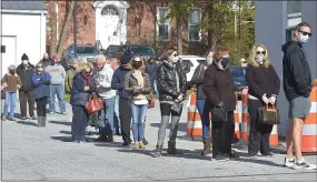  ?? PETE BANNAN — MEDIANEWS GROUP ?? Voters wait to cast their ballot at the West Bradford Fire station on Strasburg Road in Marshalton on Tuesday morning.