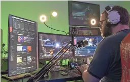  ??  ?? Woodruff streams games on his Twitch channel, named “Cutwright.” He plays for donations, which he sends to St. Jude, the Trevor Project and others.