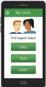  ?? / Contribute­d ?? A look at the Georgia Crisis and Access Line app, a 24/7 hotline offering free and confidenti­al access to services for mental illness, substance-use disorders, and intellectu­al and developmen­tal disabiliti­es.