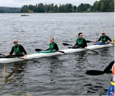  ?? Bild: Magnus Persson/västkusten­foto ?? Halmstad Kanotklubb­s damlag i K-4 tog två silver.