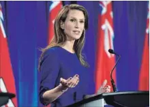  ?? JUSTIN TANG THE CANADIAN PRESS ?? Ontario PC leadership candidate Caroline Mulroney participat­es in a debate in Ottawa on Feb. 28.