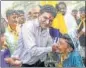  ?? ?? AAP’s Isudan Gadhvi during a poll rally in Khambhalia.