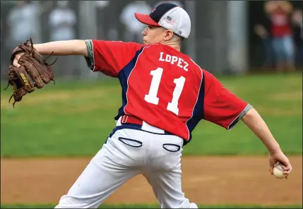  ?? Photo by Jerry Silberman / risportsph­oto.com ?? Donovan Lopez and the Lincoln Little League Major Division All-Stars were on the wrong end of a 3-0 final against Coventry at Slater Park on Sunday night.