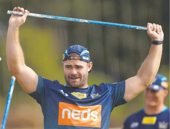  ?? Picture: AAP IMAGE/DAVE HUNT ?? The bar has been raised fairly high tomorrow night but Keegan Hipgrave says he is up to the task of taming the Cowboys.