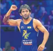  ?? PTI ?? Bajrang Punia says to perform at his best he focuses on eating on time, practicing on time and sleeping on time.