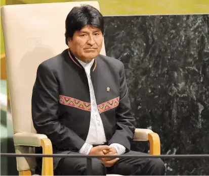  ?? FOTO EFE ?? Presidente de Bolivia, Evo Morales, durante la lectura del fallo de la Corte Internacio­nal de Justicia sobre la demanda de Bolivia a Chile. Su país fue el gran derrotado del proceso.