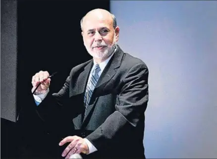  ?? KELVIN MAL / BLOOMBERG ?? Ben Bernanke en la conferenci­a de ayer en Cambridge (Massachuse­tts) por el centenario de la Fed