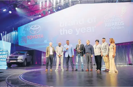  ??  ?? Above: Toyota scooped the prestigiou­s Brand of the Year accolade for the second time since 2016. Left: The Volvo XC60 walked away with Premium SUV of the year award.