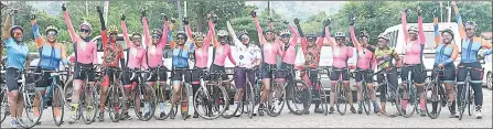  ?? (Courtesy pics) ?? Some of the cyclists that participat­ed in the Satefy Awareness Ride.